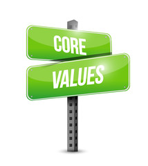 core values road sign illustration design