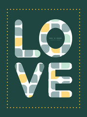 Vector abstract gray yellow rounded squares love text frame