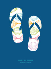 Vector colorful horizontal ogee flip flops silhouettes pattern