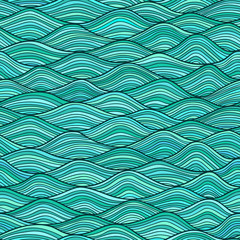 Abstract Wave seamless pattern background. - 78078075