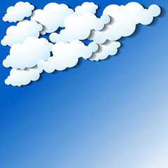 Abstract background composed of white  clouds.Vector
