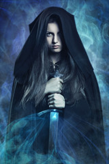 Beautiful dark woman and magic powers © captblack76
