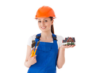 Female construction worker.