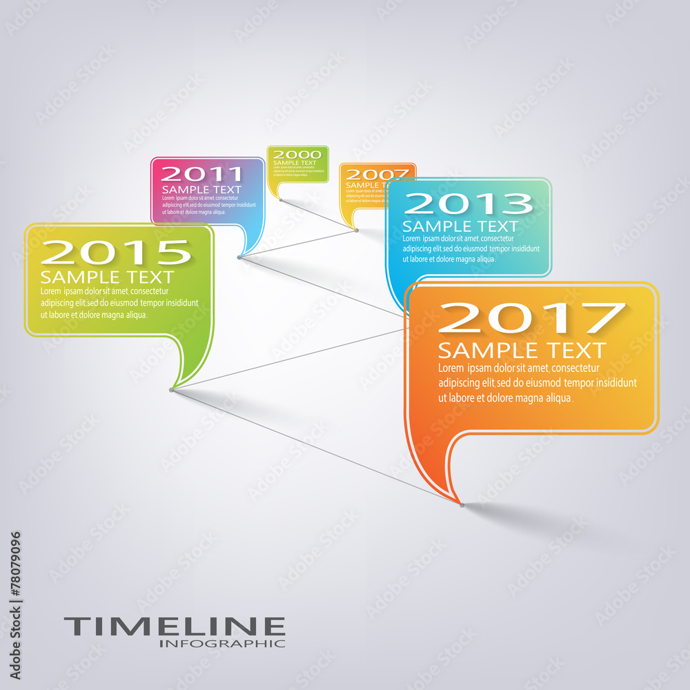 Poster modern vector timeline design template