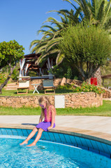 Adorable little girl have fun outdoors