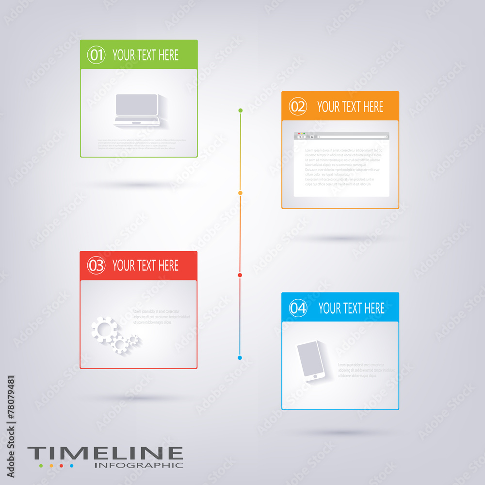 Poster modern vector timeline design template