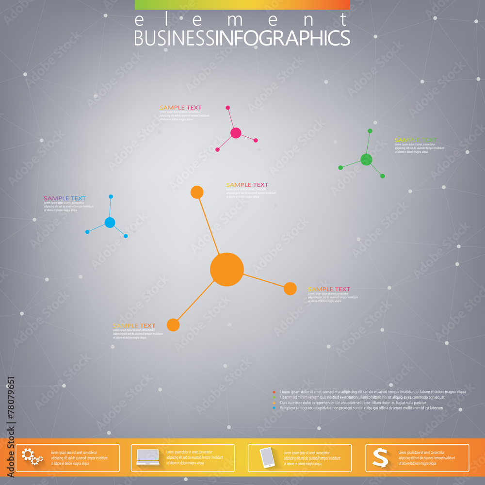 Poster modern infographic network template with place for your text