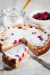 Homemade cherry creamcheese pie