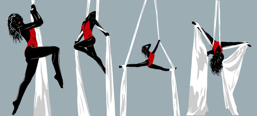 Gymnast silhouettes