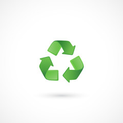 Recycle green icon on white background. Vector symbol