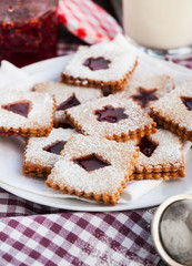 Homemade Linzer cutout cookies