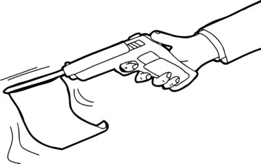 Outlined Flag in Gun