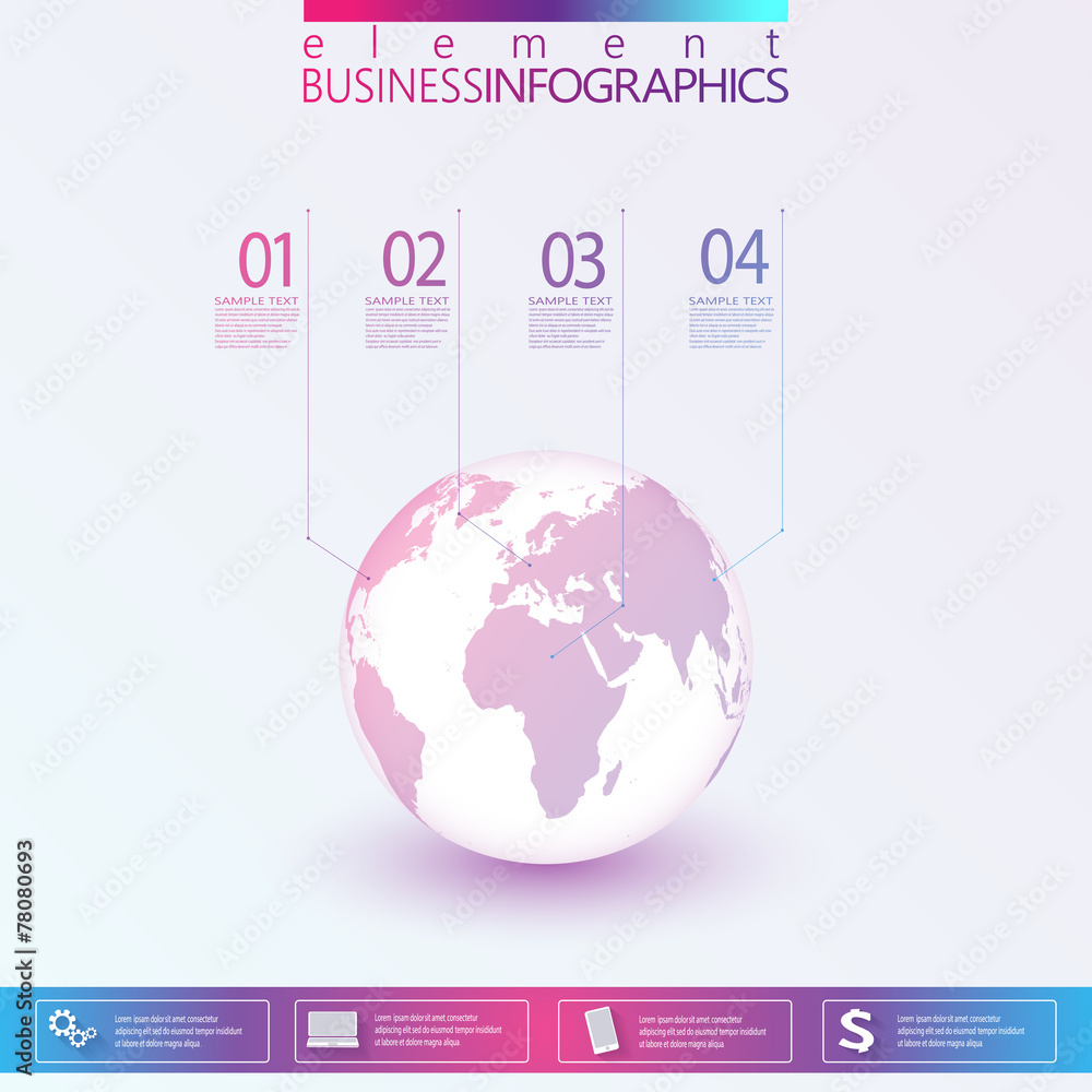 Poster modern abstract 3d network template infographic with place for
