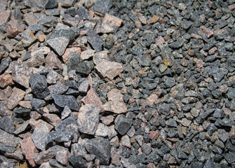 Texture of stone rubble. Large and small rubble