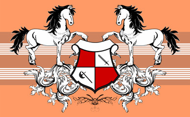 heraldic horse coat of arms background6