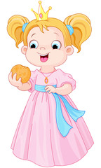 Obraz na płótnie Canvas Princess eats hamburger