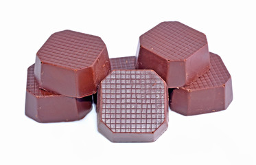 chocolate bars isolated on white background