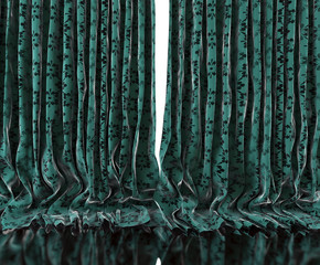 Fondo viejas cortinas retro.Tela vintage de flores