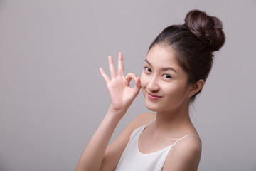 Obraz premium Beauty woman portrait. Skin and face care concept