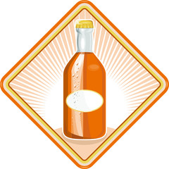 Orange Soda Bottle Diamond Retro