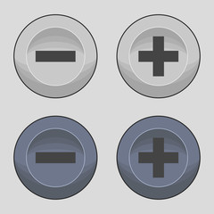 Obraz premium Buttons plus or minus icons