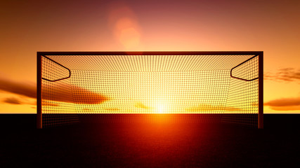 Obraz na płótnie Canvas Soccer goal on the football field