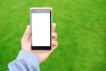 Using smart phone with nature