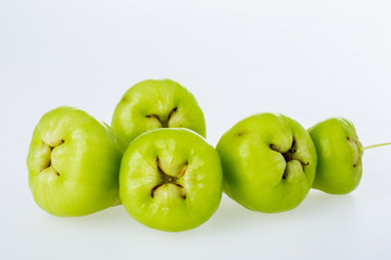 rose apple on white background
