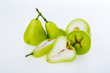 rose apple on white background