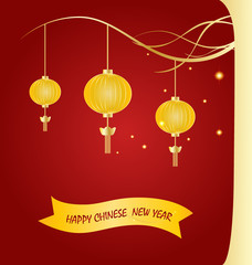 Chinese new year background with Chinese New Year decorative ele