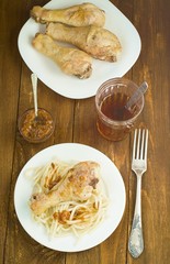 курица и паста