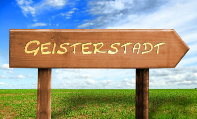 Strassenschild 30 - Geisterstadt