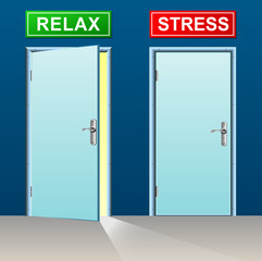 relax and stress doors concept