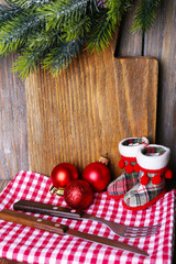 Cutting board with Christmas decoration