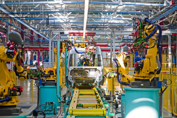 Naklejka premium car assembly line