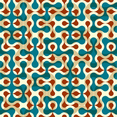 Retro geometric pattern with figure connected.