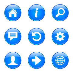 Web Internet Blue Vector Button Icon Design Set