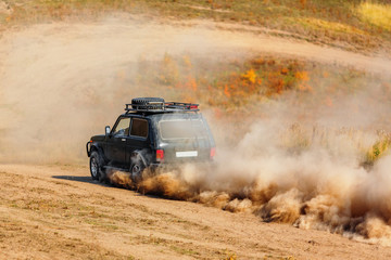 Offroad vehicle on rally competition