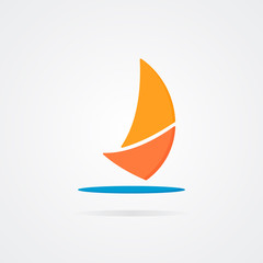 Abstract sailboat logo design