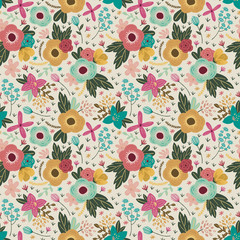 colorful floral seamless background