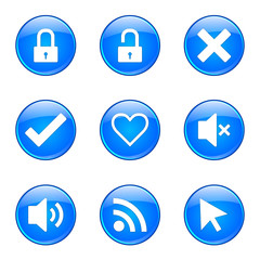 SEO Internet Sign Blue Vector Button Icon Design Set 4