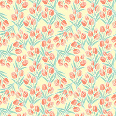 graceful tulip seamless pattern
