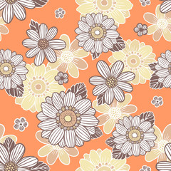 seamless background with daisy flowers