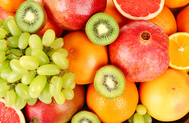Naklejka na ściany i meble Assortment of fruits close-up