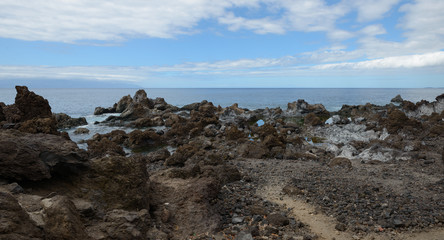 Fototapeta na wymiar View towards toward Gomera Island from Barbero cape , Tenerife,