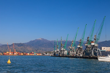 Fototapeta premium Industrial cranes in Batumi