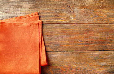 Napkin on wooden table