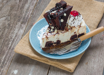 Piece of chocolate cake