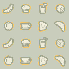 Seamless background with breakfast symbols