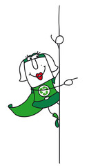 Super recycling woman and his board